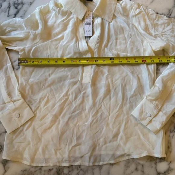 NWT J. Crew Bungalow popover shirt in crepe de chine • XXS • CF440 • Ivory - Picture 5 of 8